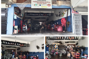 Bengkel kereta di Kampung Simpang Renggam, Malaysia